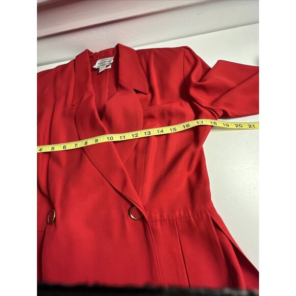 Vintage Red Gold Joseph Ribkoff Skirt and Jacket Suit Set Size 10 - Picture 9 of 14